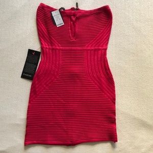 NWT Bebe Red Strapless Dress